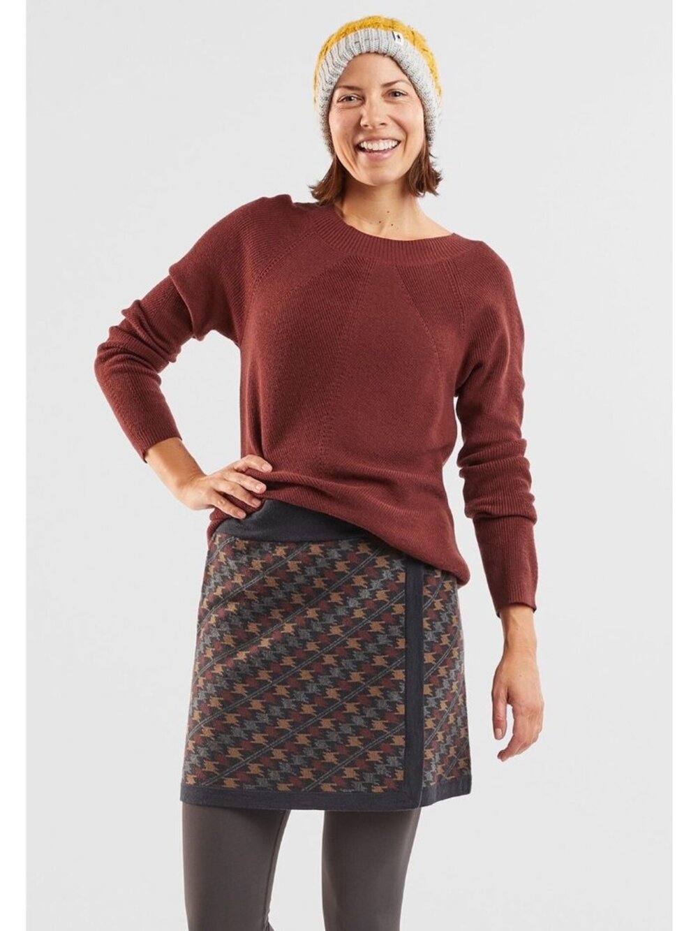 Title Nine NWT That's A Wrap Merino Wool Houndstooth Skirt M